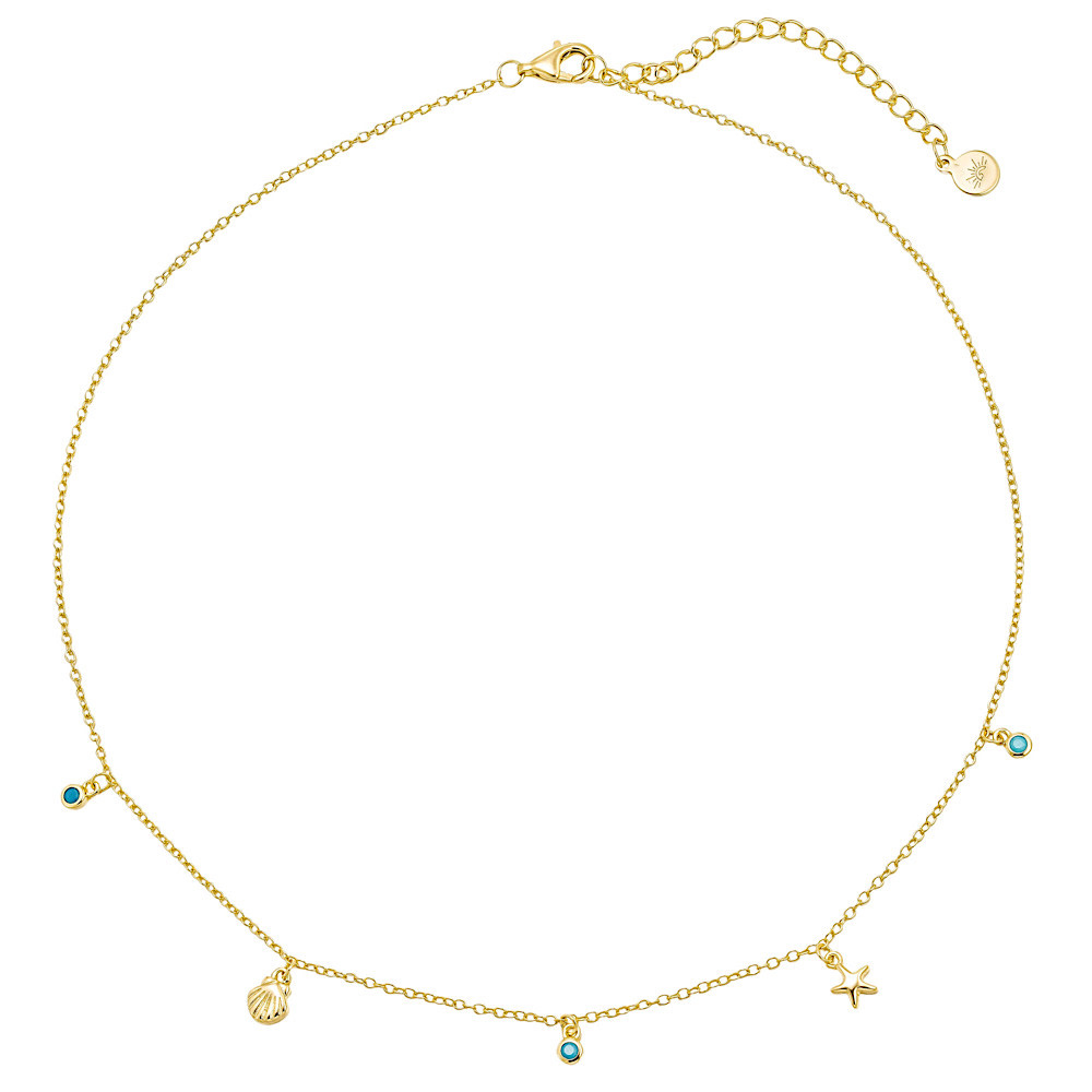 The Salty Gem Shelling Charm Necklace - Gold