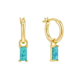 The Salty Gem The Salty Gem Blue Lagoon Opal Hoops - Gold
