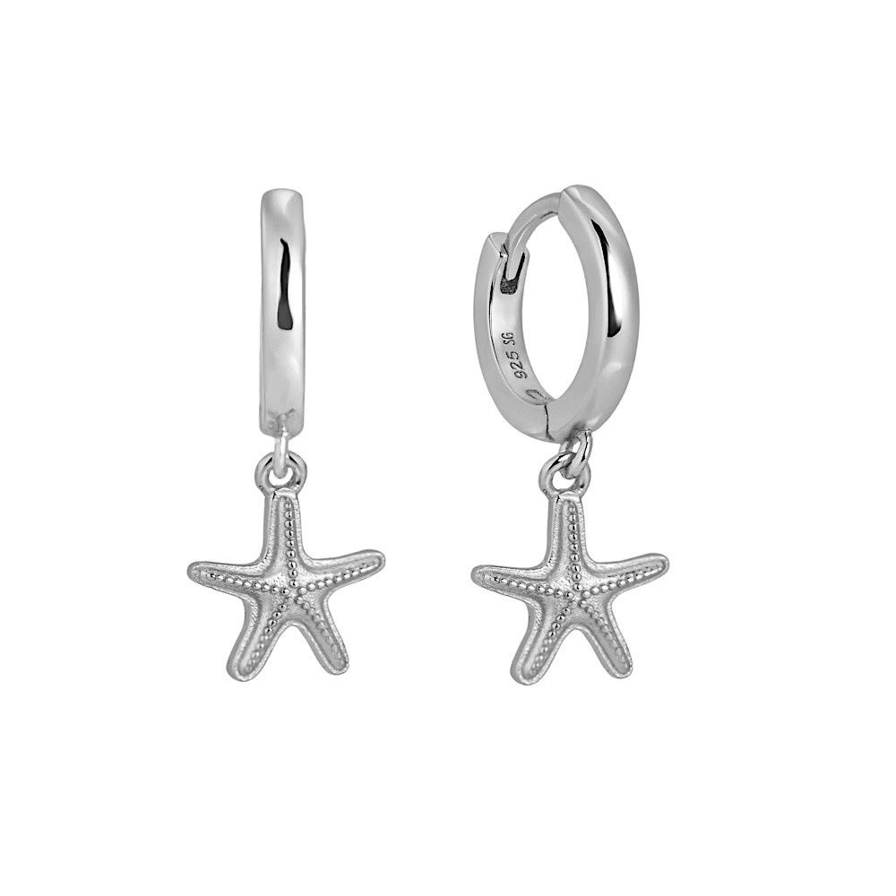 The Salty Gem The Salty Gem Blue Mar Hoops - Sterling Silver