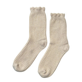 Le Bon Shoppe Le Bon Shoppe Linen Scallop Socks - Naturel