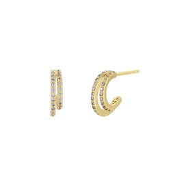 JaxKelly JaxKelly Double Champagne Hoop Earrings - Gold