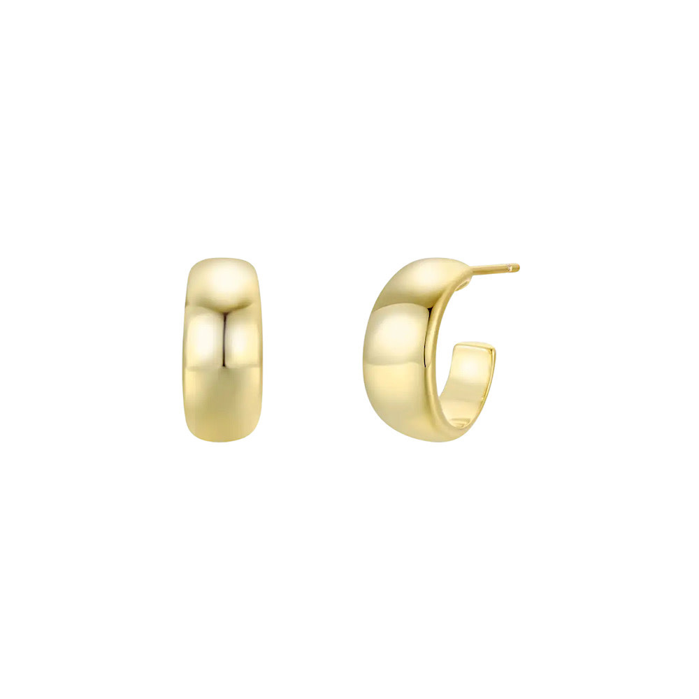 JaxKelly Wide Hoop Earrings - Gold