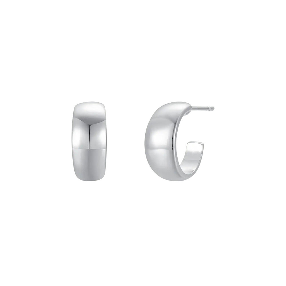 JaxKelly JaxKelly Wide Hoop Earrings - Silver