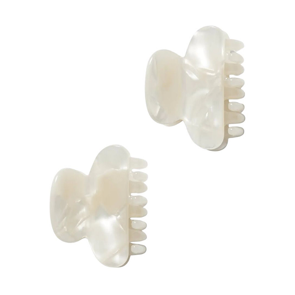 Machete Twin Claw Hair Clips - White Shell