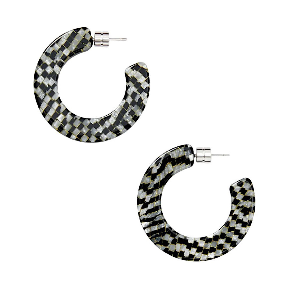 Machete Kate Hoop Earrings - Perle Noir