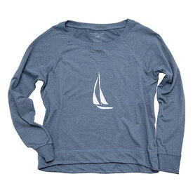 cinder + salt Cinder + Salt Ladies Slouchy Pullover - Kennebunkport Sailboat