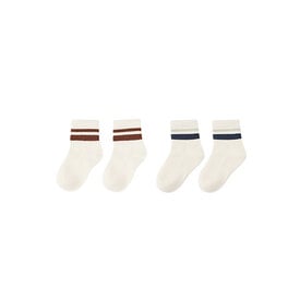 Rylee + Cru LLC Rylee + Cru Stripe Socks - 2 Pack - Fog/Mulberry