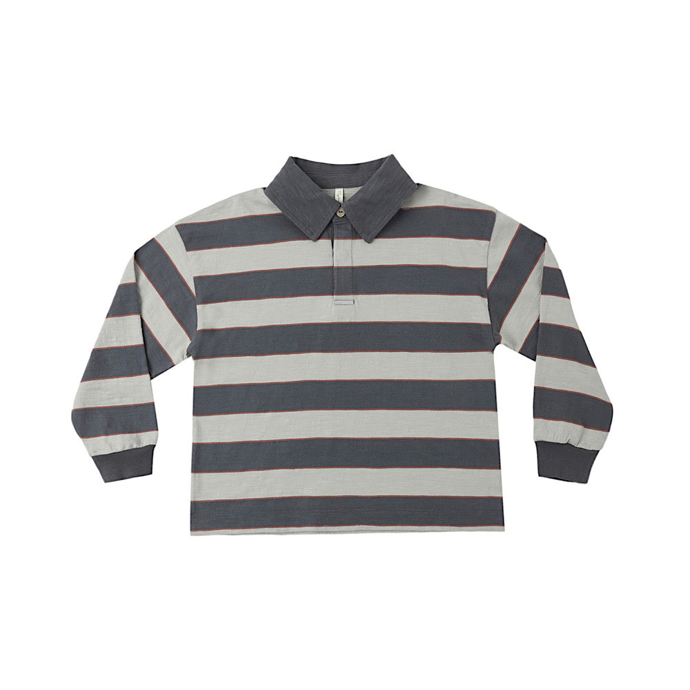 Rylee + Cru Rugby Polo - Sage Stripe