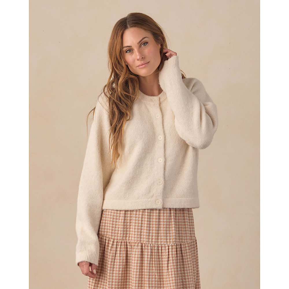 Rylee + Cru Women's Fuzzy Cardigan - Natural