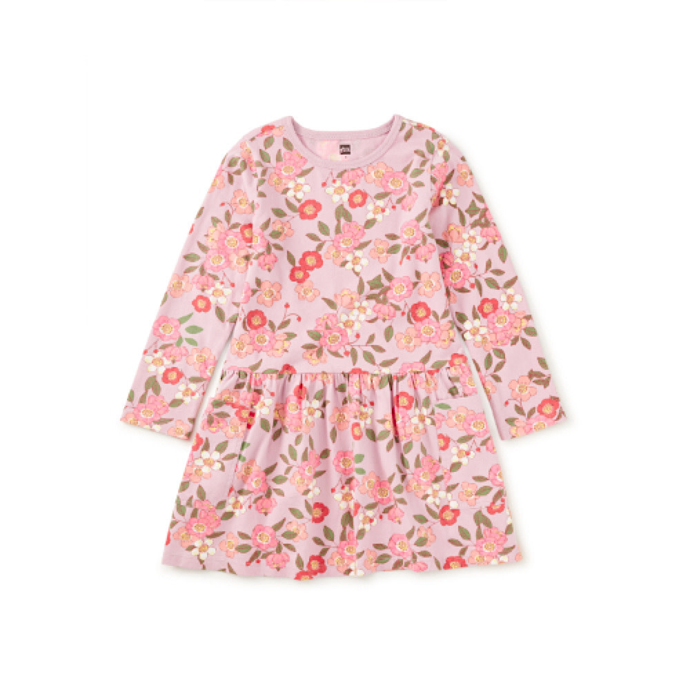 Tea Collection Tea Collection Long Sleeve Pocket Dress - Rosa Canina