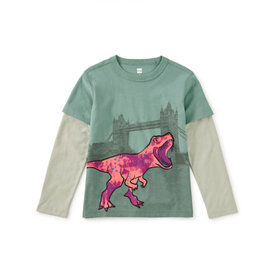 Tea Collection Tea Collection Tower Bridge T-Rex Layered Tee - Marsh