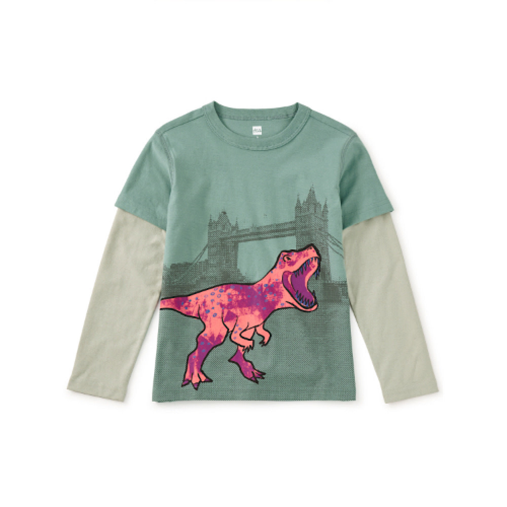Tea Collection Tower Bridge T-Rex Layered Tee - Marsh