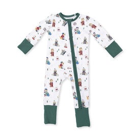 Angel Dear Angel Dear Convertible Romper - Winter Sports Dogs Green
