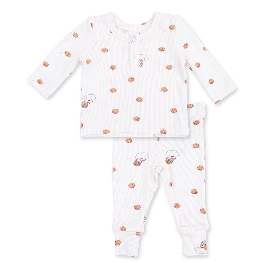 Angel Dear Angel Dear Long Sleeve Henley Play Set - Mini Basketballs