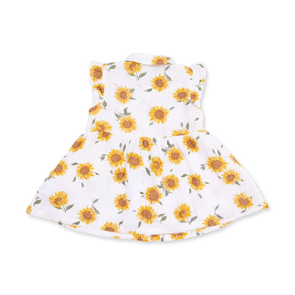 Angel Dear Western Pearl Snap Dress & Bloomers - Baby Sunflower