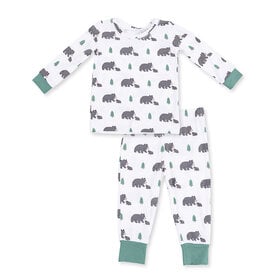 Angel Dear Angel Dear Long Sleeve Loungewear Set - Black Bears