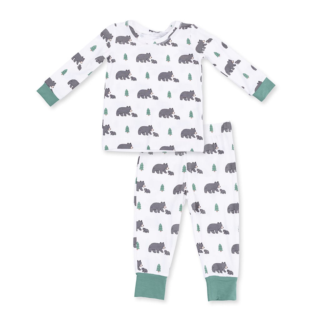 Angel Dear Angel Dear Long Sleeve Loungewear Set - Black Bears