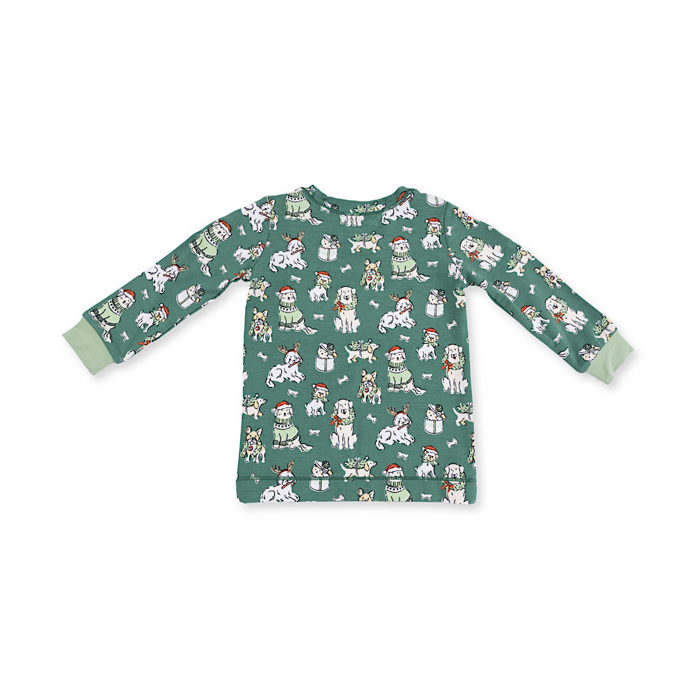 Angel Dear Long Sleeve Loungewear Set - Christmas Dogs Green
