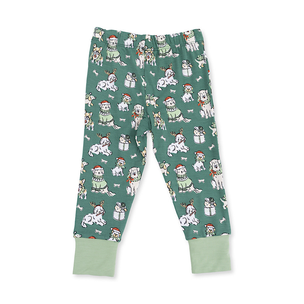Angel Dear Long Sleeve Loungewear Set - Christmas Dogs Green