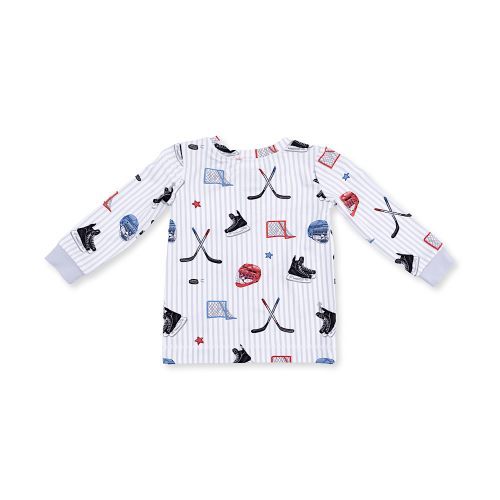 Angel Dear Long Sleeve Loungewear Set - Hockey Stripe