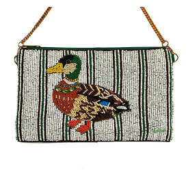  Lily Posh Beaded Mini Clutch Crossbody Bag - Duck