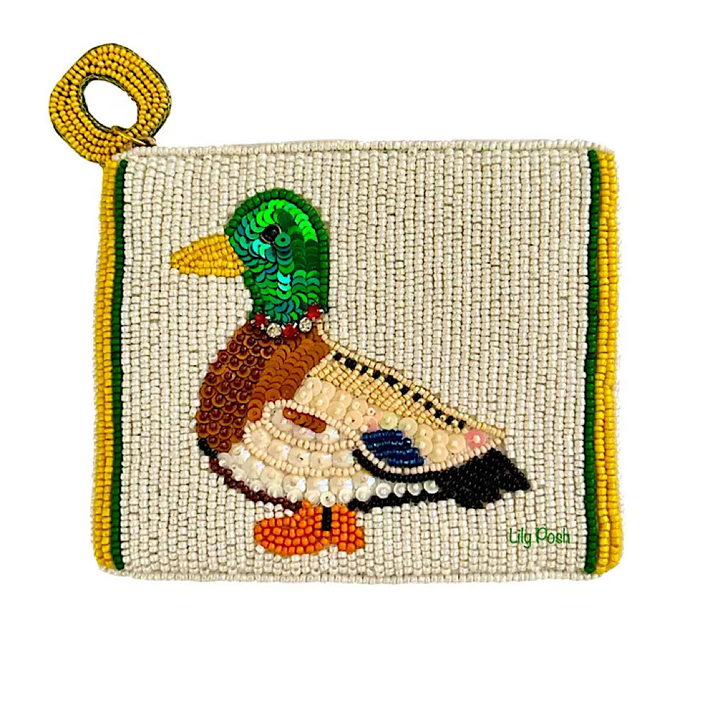  Lily Posh Beaded Coin Purse - Duck