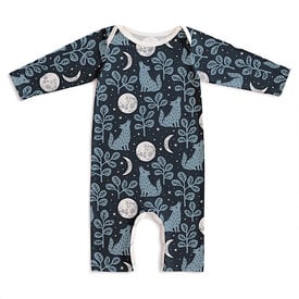 Winter Water Factory Winter Water Factory Long Sleeve Romper - Wolves Navy