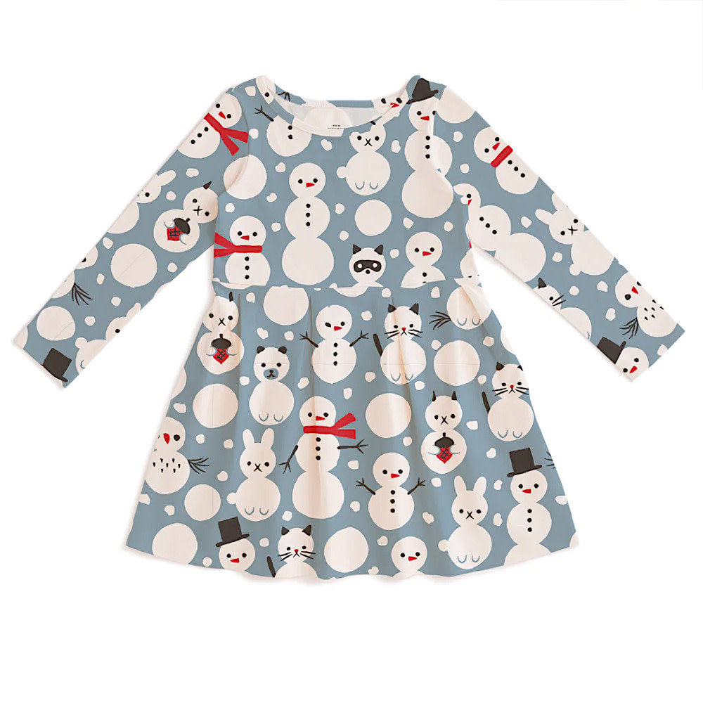 Winter Water Factory Winter Water Factor Madison Dress - Snow Creatures Blue