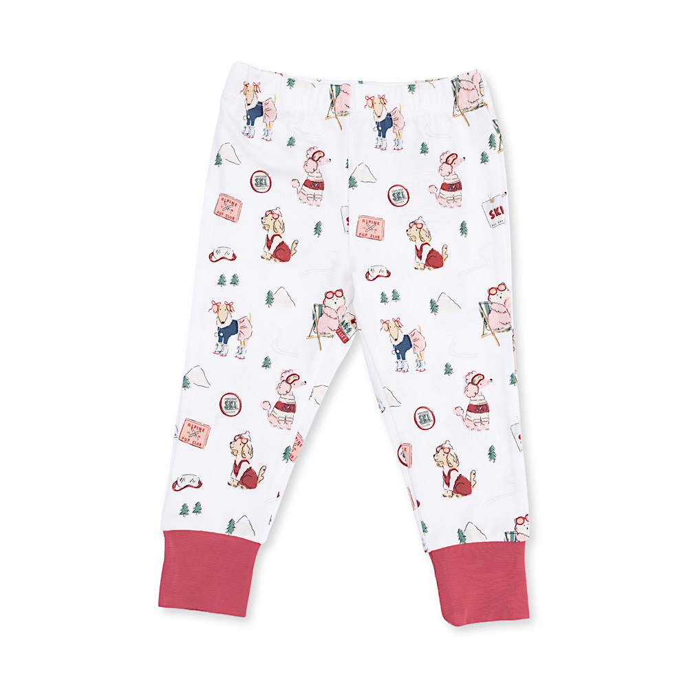 Angel Dear Long Sleeve Loungewear Set - Winter Sports Dogs Pink