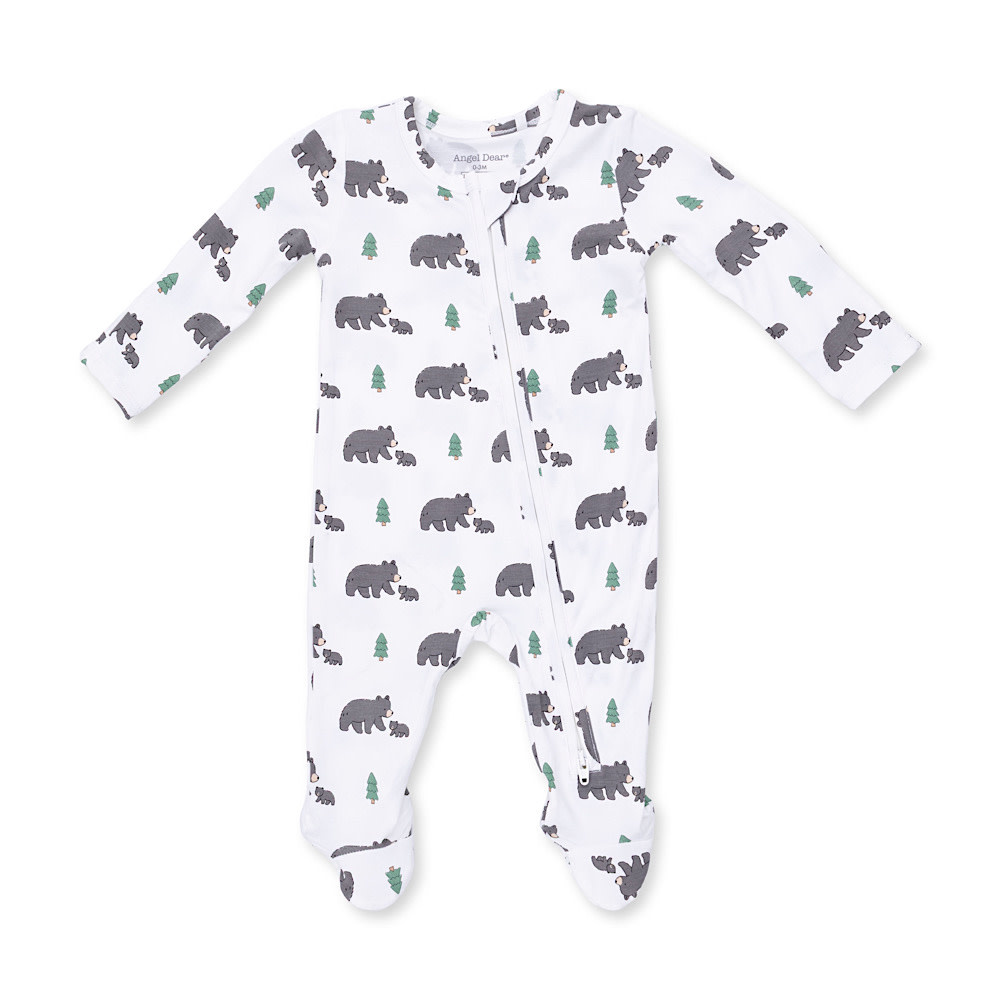 Angel Dear Angel Dear 2 Way Zipper Footie - Black Bears