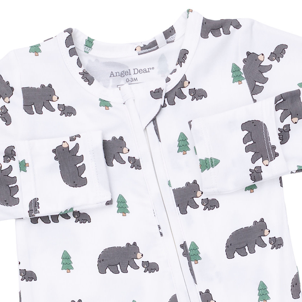Angel Dear 2 Way Zipper Footie - Black Bears