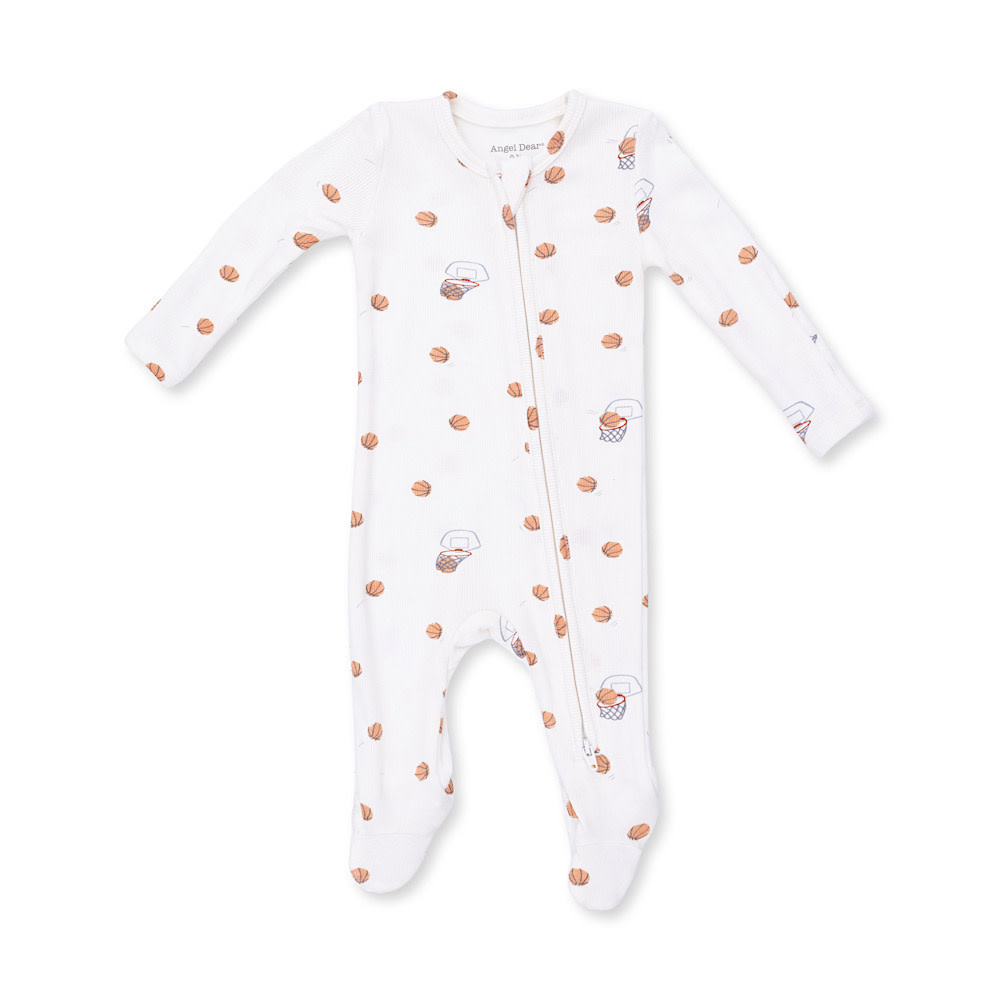 Angel Dear Angel Dear 2 Way Zipper Footie - Mini Basketballs