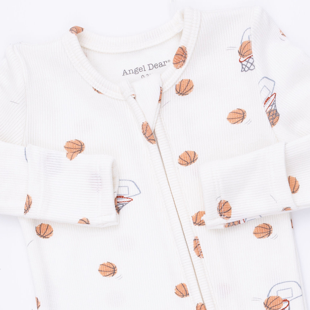 Angel Dear 2 Way Zipper Footie - Mini Basketballs