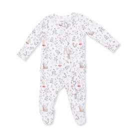 Angel Dear Angel Dear 2 Way Ruffle Back Zipper Footie - Enchanted Woodland