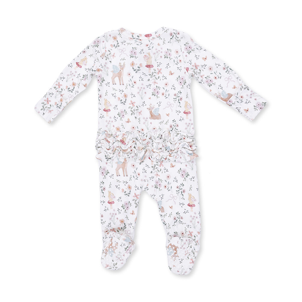 Angel Dear 2 Way Ruffle Back Zipper Footie - Enchanted Woodland