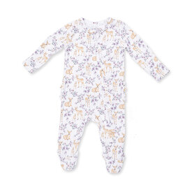 Angel Dear Angel Dear 2 Way Ruffle Back Zipper Footie - Floral Deer