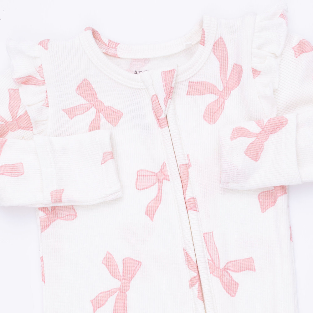 Angel Dear 2 Way Ruffle Sleeve Zipper Footie - Pretty Bows