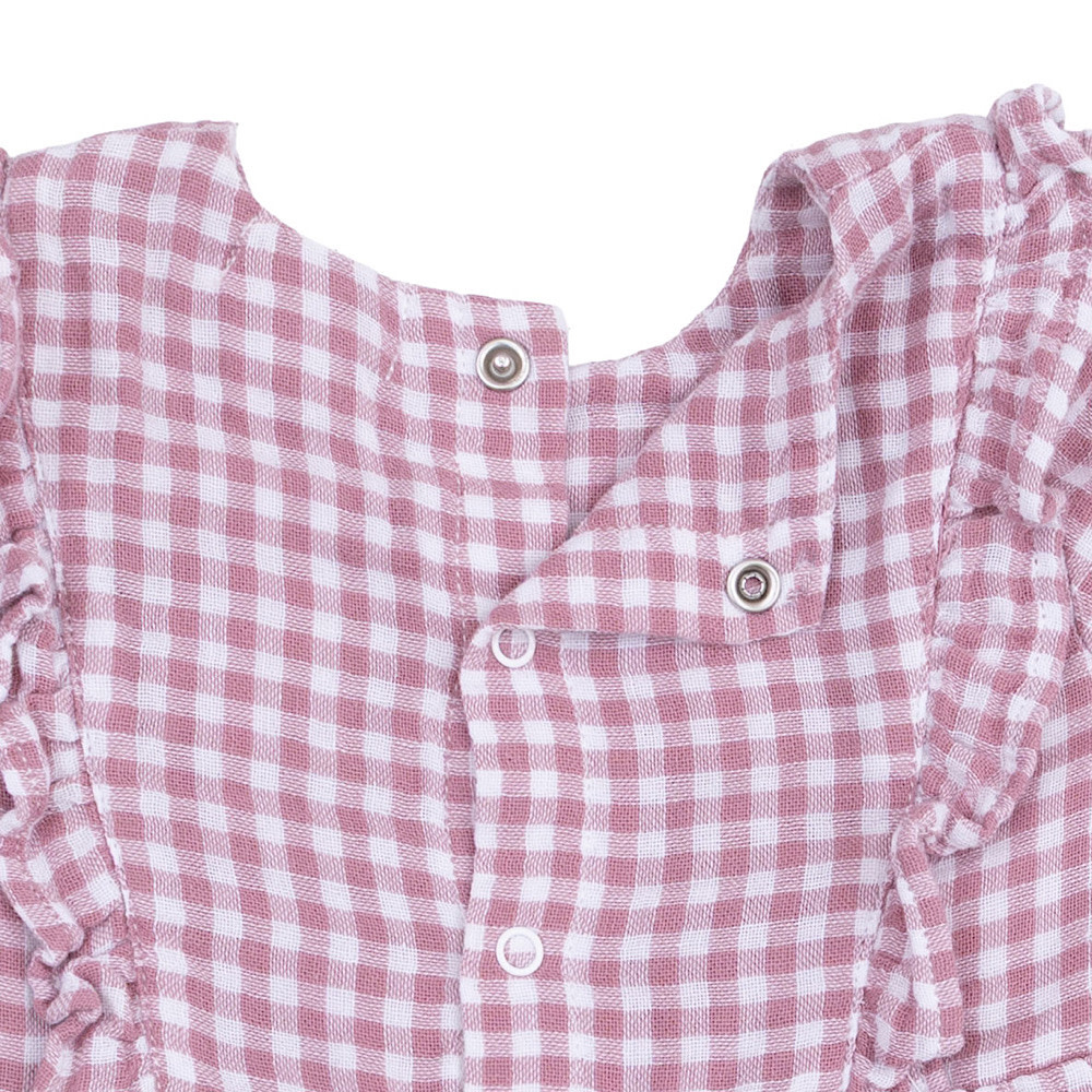 Angel Dear Long Sleeve Ruffle Dress & Leggings - Berry Gingham