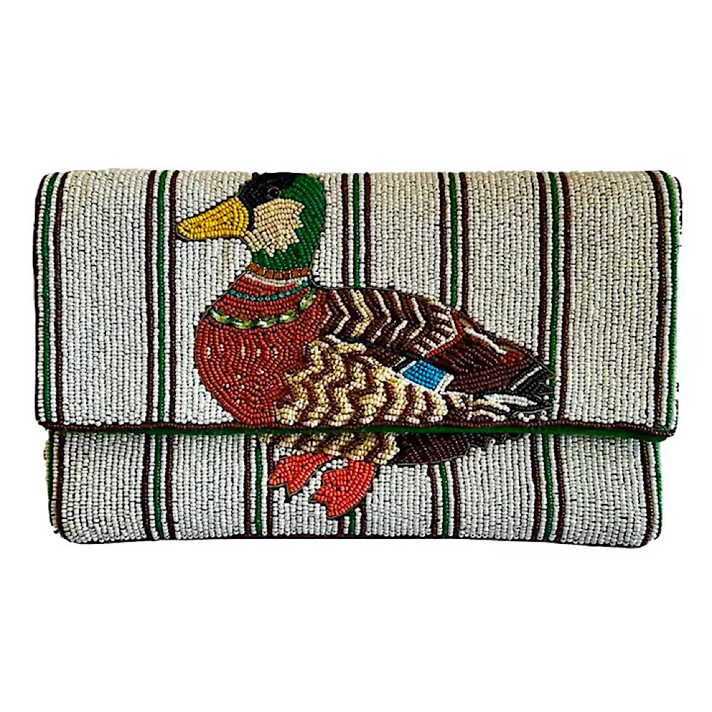  Lily Posh Beaded Crossbody Beaded Bag - Duck