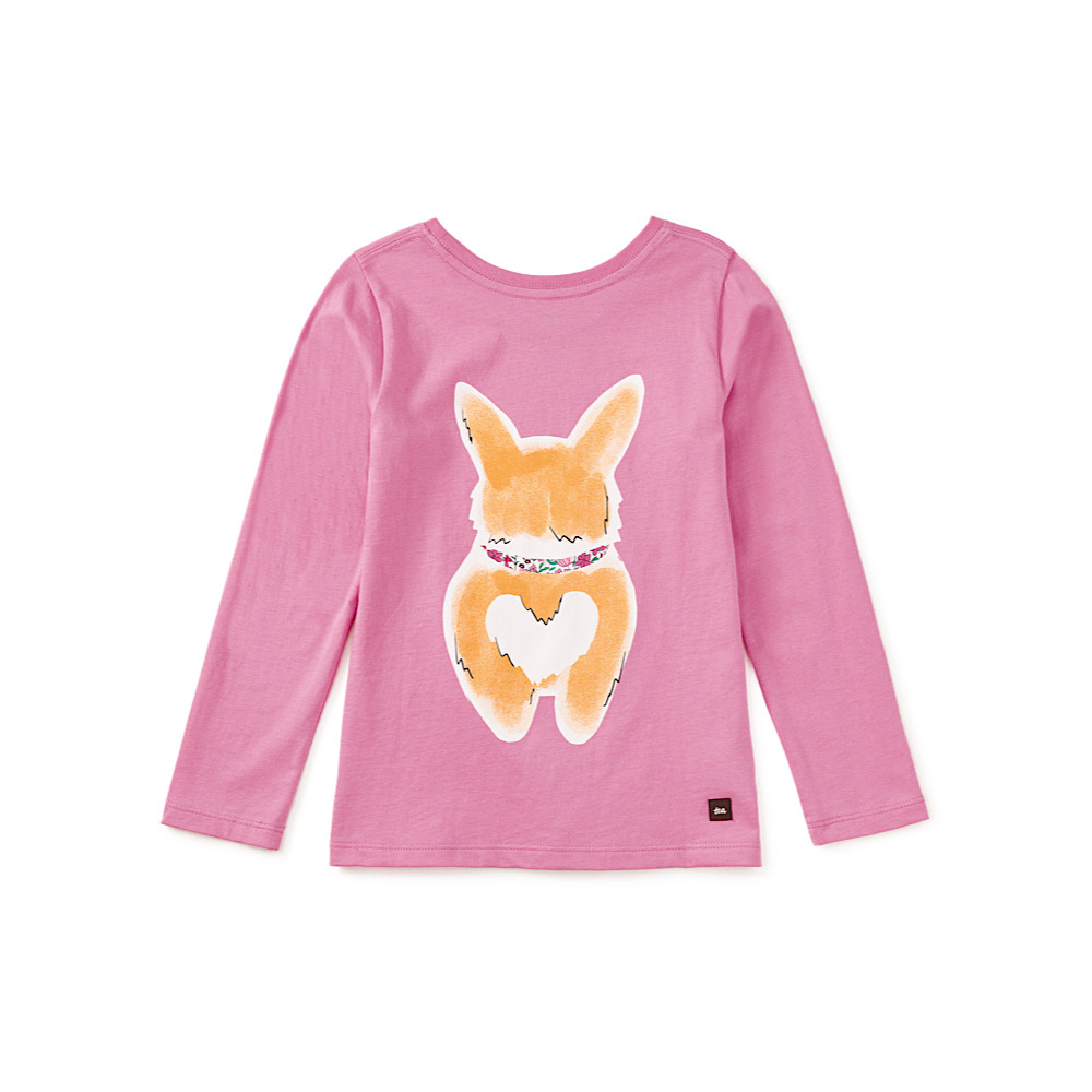 Tea Collection Corgi Love Double-Sided Tee - Perennial Pink