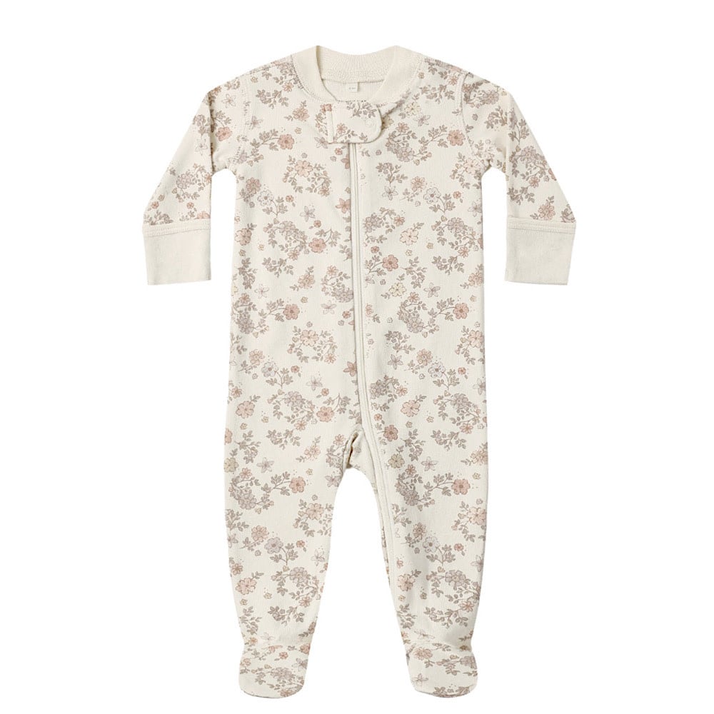 Quincy Mae Quincy Mae Zip Long Sleeve Sleeper Footie - Floral Vine