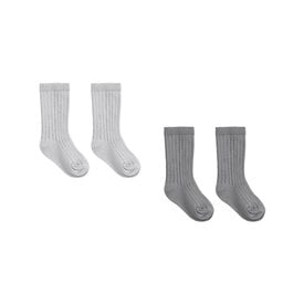 Quincy Mae Quincy Mae Socks Set of 2 - Slate/Cloud