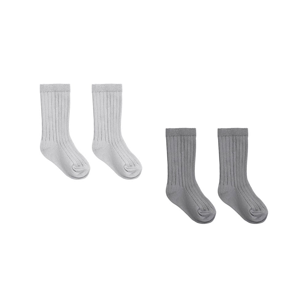 Quincy Mae Socks Set of 2 - Slate/Cloud