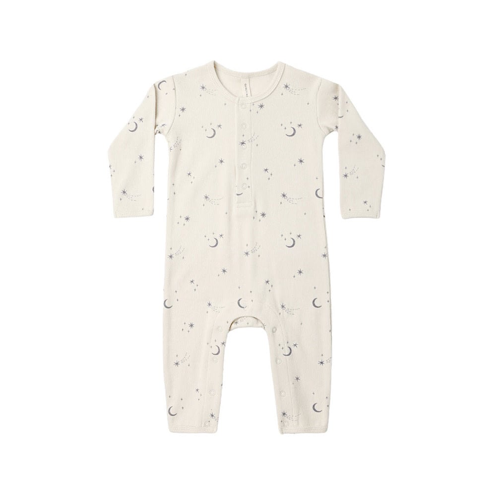 Quincy Mae Ribbed Baby Jumpsuit - Celestial