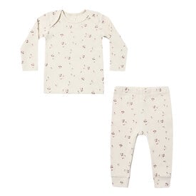 Quincy Mae Quincy Mae Ribbed Tee + Legging Set - Fall Ditsy