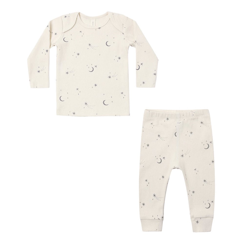 Quincy Mae Ribbed Tee + Legging Set - Celestial