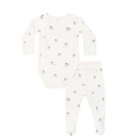 Quincy Mae Quincy Mae Side Snap Bodysuit + Pant Set - Sheep