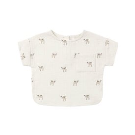 Quincy Mae Quincy Mae Woven Boxy Top - Moose