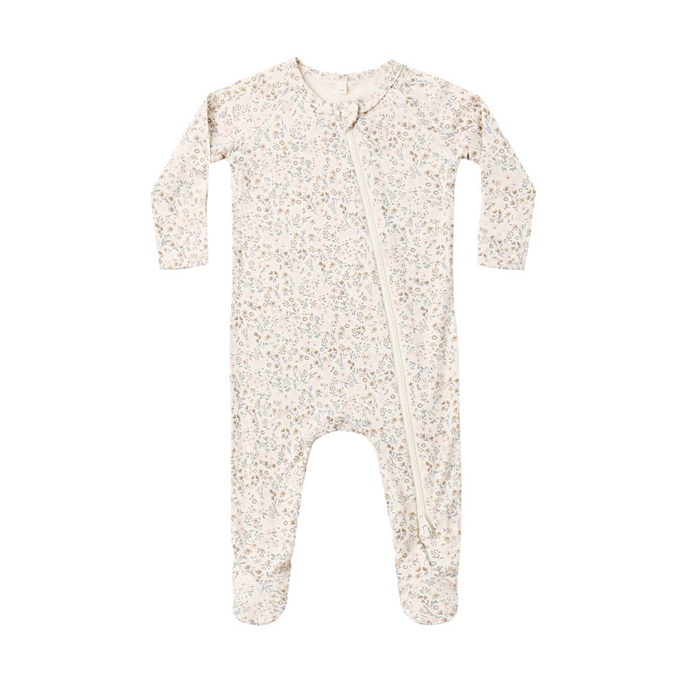Quincy Mae Quincy Mae Bamboo Zip Footie - Bloom