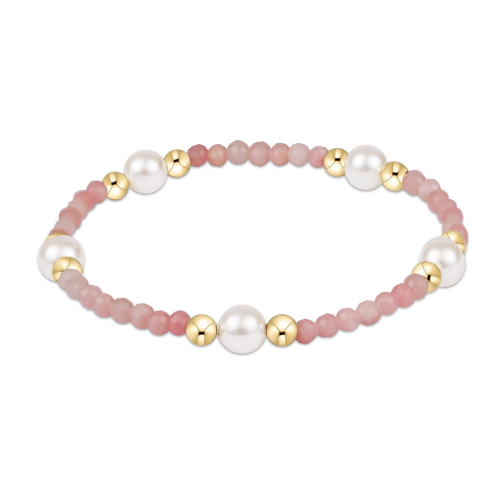 ENewton Gemstone Bracelet - Pearl Pattern - Purpose - Pink Opal 6mm